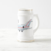 Afbeelding van privé-jet cartoon bierpul (Voorkant rechts)