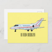 Afbeelding van privé-jet cartoon briefkaart (Voorkant / Achterkant)