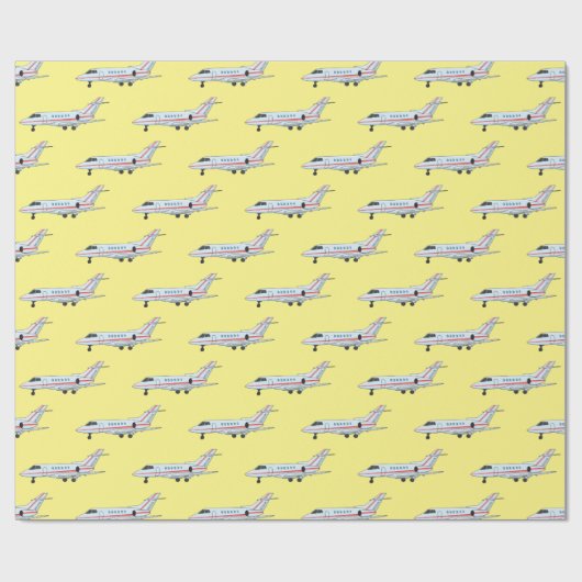 Afbeelding van privé-jet cartoon cadeaupapier (Vlak)