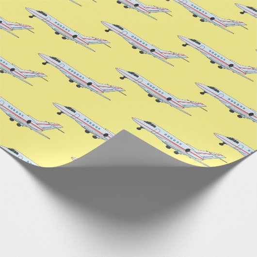 Afbeelding van privé-jet cartoon cadeaupapier (Hoek)