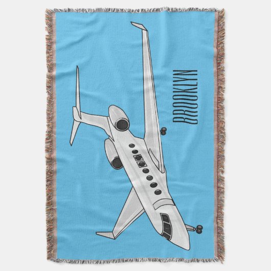 Afbeelding van privé-jet cartoon deken (Voorkant Verticaal)