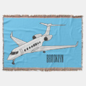 Afbeelding van privé-jet cartoon deken (Voorkant)