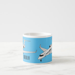 Afbeelding van privé-jet cartoon espresso kop