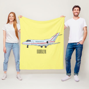 Afbeelding van privé-jet cartoon fleece deken