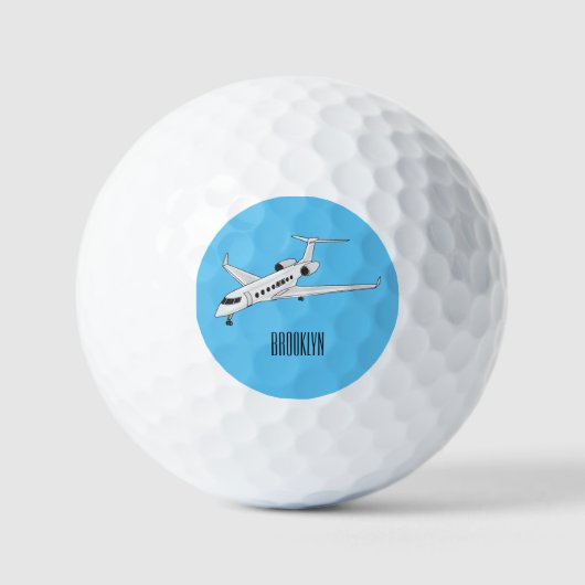 Afbeelding van privé-jet cartoon golfballen (Voorkant)