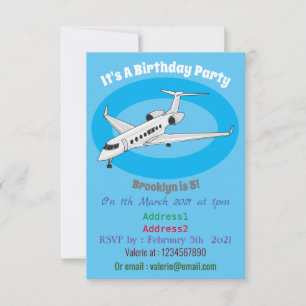 Afbeelding van privé-jet cartoon kaart