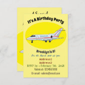 Afbeelding van privé-jet cartoon kaart (Voorkant / Achterkant)