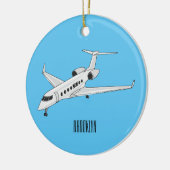 Afbeelding van privé-jet cartoon keramisch ornament (Links)