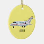 Afbeelding van privé-jet cartoon keramisch ornament (Rechts)