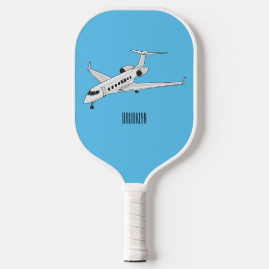 Afbeelding van privé-jet cartoon pickleball paddle (Voorkant)