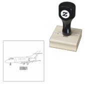 Afbeelding van privé-jet cartoon 	rubberstempel (Gestempeld)