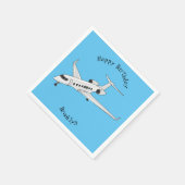 Afbeelding van privé-jet cartoon servet (Hoek)