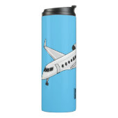 Afbeelding van privé-jet cartoon thermosbeker (Gedraaid links)