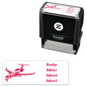 Afbeelding van privé-jet cartoon zelfinktende stempel (In situ)