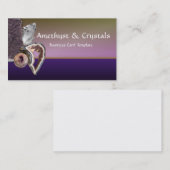 Afbeelding van rauwe Amethist & kwarts kristallen Visitekaartje (Voorkant / Achterkant)