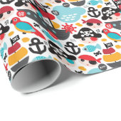 Afbeelding van retropiraten cadeaupapier (Rol Hoek)