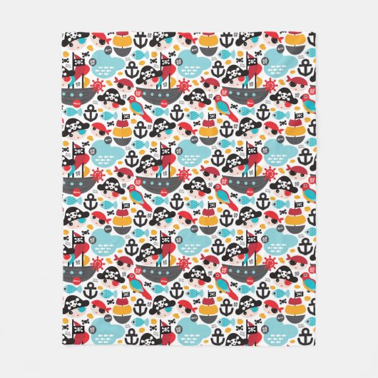 Afbeelding van retropiraten fleece deken (Voorkant)