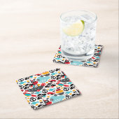 Afbeelding van retropiraten vierkante kartonnen onderzetter (Insitu)