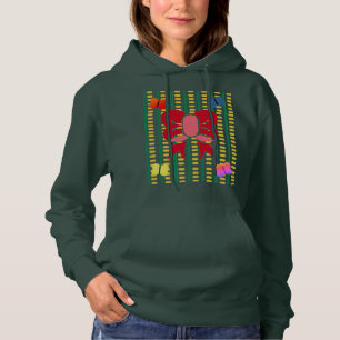 Afbeelding van Rode Boog en Vlinders op Abstracte  Hoodie