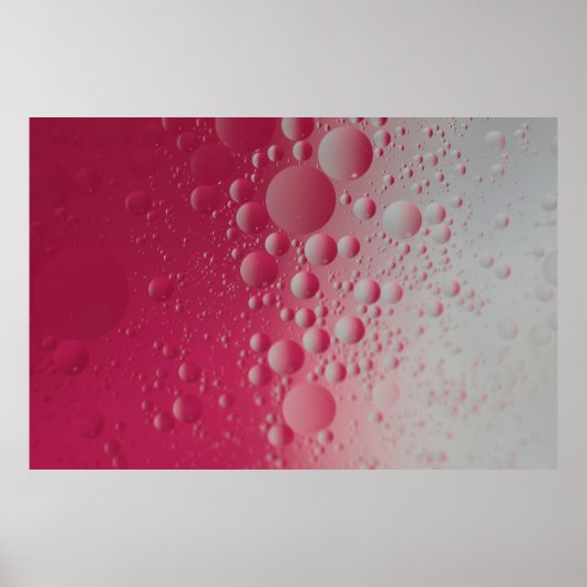 Afbeelding van rode moleculen poster (Voorkant)