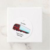 Afbeelding van rode vrachtwagen bedankjes labels (In situ)