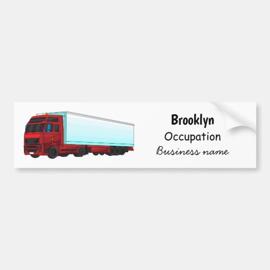 Afbeelding van rode vrachtwagen bumpersticker (Voorkant)