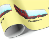 Afbeelding van rode vrachtwagen cadeaupapier (Rol Hoek)