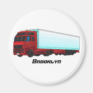 Afbeelding van rode vrachtwagen magneet