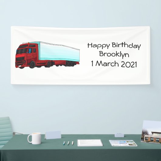 Afbeelding van rode vrachtwagen spandoek (Beurs)