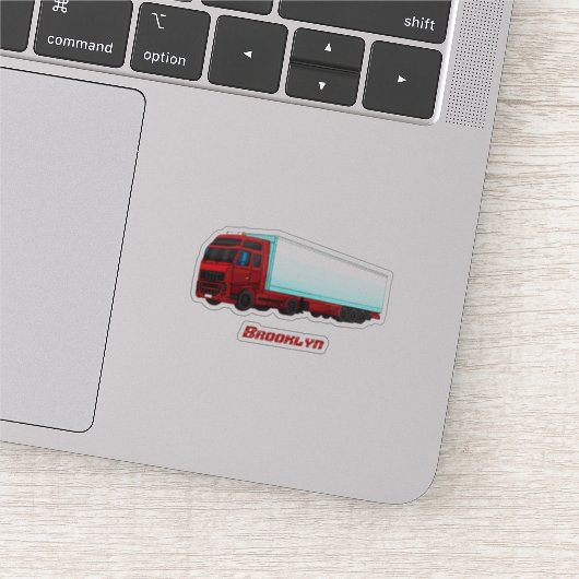 Afbeelding van rode vrachtwagen sticker (Detail)
