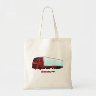 Afbeelding van rode vrachtwagen tote bag