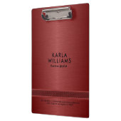 Afbeelding van rood faux metallic geborsteld staal klembord (Links)