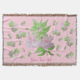 afbeelding van  roze bloemen deken