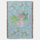 afbeelding van  roze bloemen deken (Voorkant Verticaal)