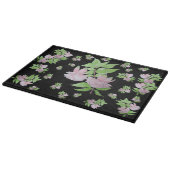 afbeelding van roze bloemen snijplank (Hoek)