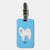 Afbeelding van Samoyed cartoon Bagagelabel (Voorkant verticaal)