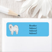 Afbeelding van Samoyed cartoon Etiket (Insitu)