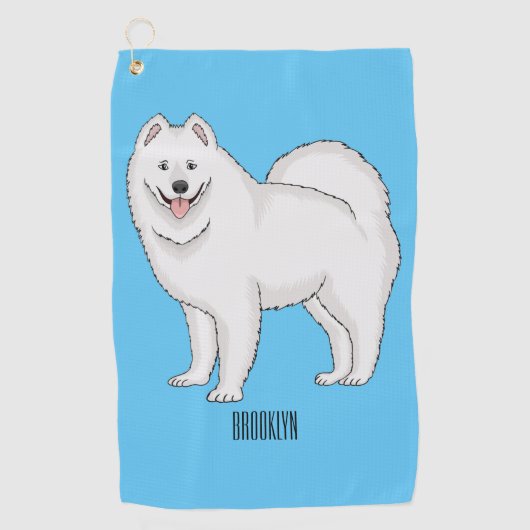 Afbeelding van Samoyed cartoon Golfhanddoek (Voorkant)
