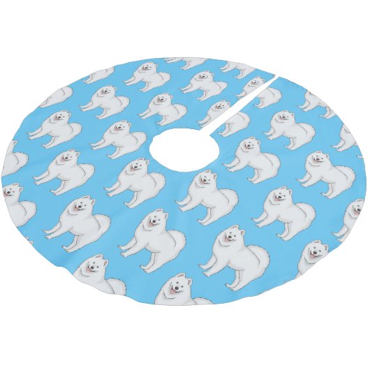 Afbeelding van Samoyed cartoon Kerstboom Rok (Gekanteld)
