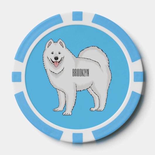 Afbeelding van Samoyed cartoon Poker Chips (Voorkant)