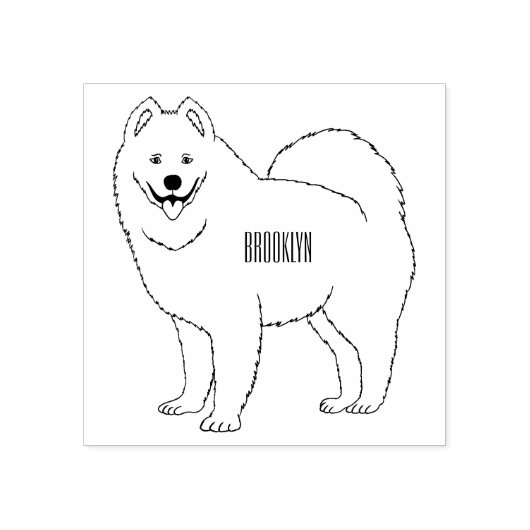 Afbeelding van Samoyed cartoon Rubberstempel (Afrduk)
