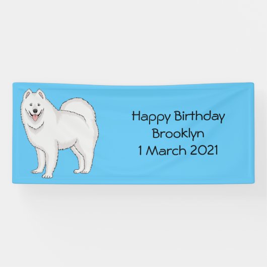 Afbeelding van Samoyed cartoon Spandoek (Horizontaal)