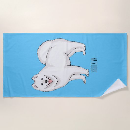 Afbeelding van Samoyed cartoon Strandlaken (Voorkant)