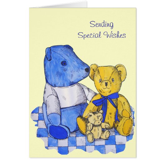 afbeelding van schattige teddies voor de verjaarda (Voorkant)