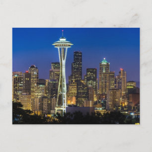 Afbeelding van Seattle Skyline in de ochtenduren. Briefkaart