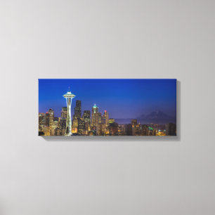 Afbeelding van Seattle Skyline in de ochtenduren. Canvas Afdruk