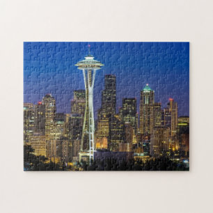 Afbeelding van Seattle Skyline in de ochtenduren. Legpuzzel