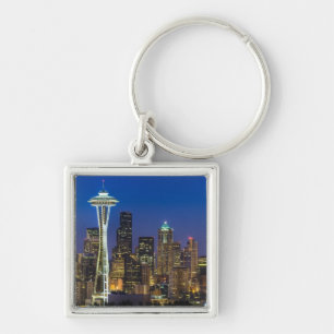 Afbeelding van Seattle Skyline in de ochtenduren. Sleutelhanger
