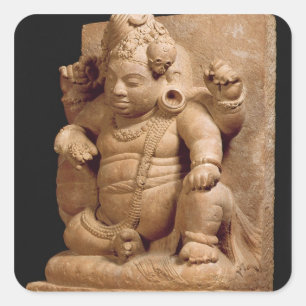 Afbeelding van Siva als Vamana, Mansar Maharashtra Vierkante Sticker