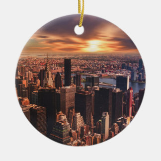 Afbeelding van stadsprofiel op keramische ornament